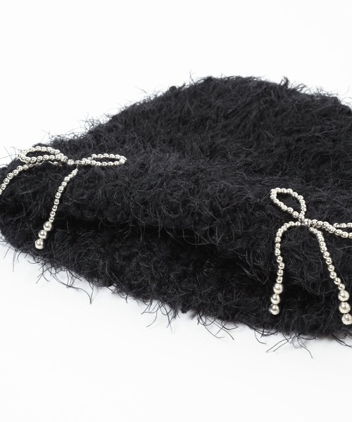 Heather（ヘザー）の「リボンニットキャップ　153257（ニットキャップ/ビーニー・レディース・アイボリー/ブラック・ONE SIZE）」の12枚目の写真