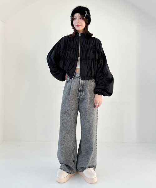 Heather（ヘザー）の「リボンニットキャップ　153257（ニットキャップ/ビーニー・レディース・アイボリー/ブラック・ONE SIZE）」の18枚目の写真