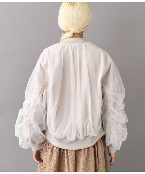 Settimissimo（セッティミッシモ）の「チュールギャザーボリュームスリーブブルゾン（ブルゾン・レディース・グレイッシュベージュ/カーキ・FREE）」の20枚目の写真