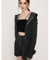 SLY | CRUSH KNIT HOODIE クラッシュ ニット フーディ / セットアップ可(パーカー)
