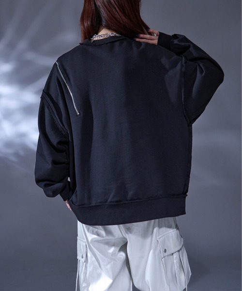 Ellno Loset（エルノロゼット）の「ヘビーウェイトアシメジップスウェット（スウェット・メンズ・ブラック/ブラック系その他・SMALL/MEDIUM/LARGE）」の12枚目の写真