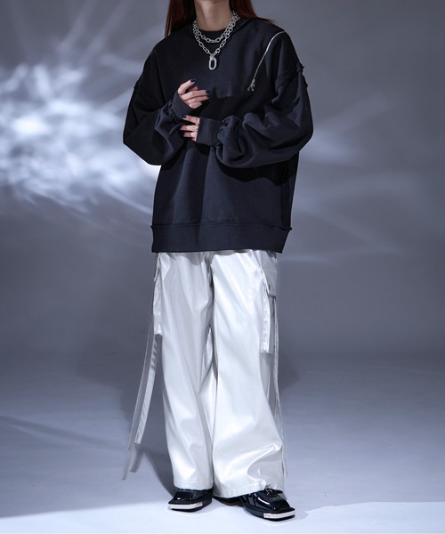 Ellno Loset（エルノロゼット）の「ヘビーウェイトアシメジップスウェット（スウェット・メンズ・ブラック/ブラック系その他・SMALL/MEDIUM/LARGE）」の17枚目の写真