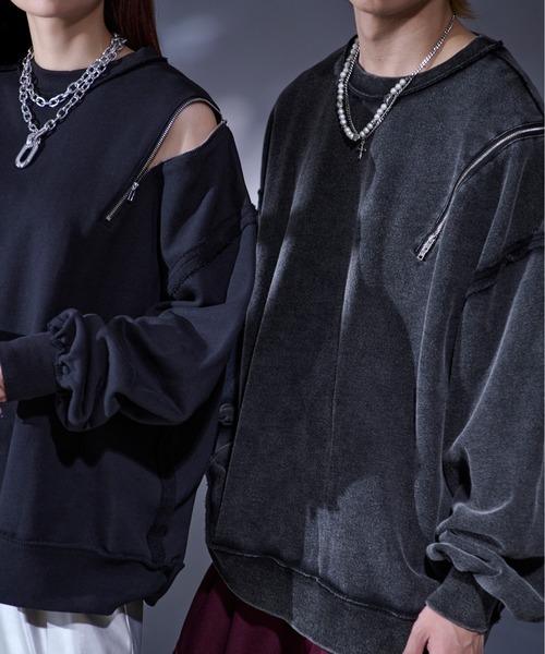 Ellno Loset（エルノロゼット）の「ヘビーウェイトアシメジップスウェット（スウェット・メンズ・ブラック/ブラック系その他・SMALL/MEDIUM/LARGE）」の18枚目の写真