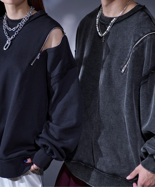 Ellno Loset（エルノロゼット）の「ヘビーウェイトアシメジップスウェット（スウェット・メンズ・ブラック/ブラック系その他・SMALL/MEDIUM/LARGE）」の19枚目の写真