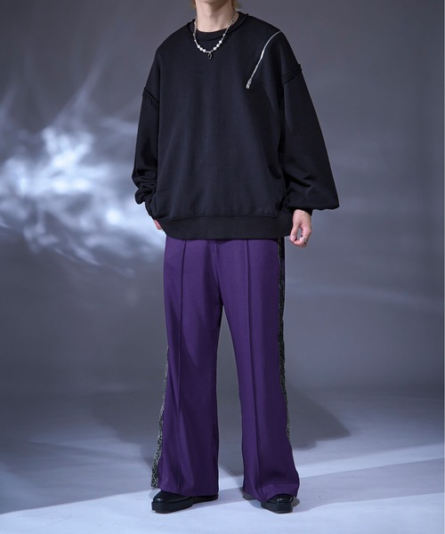 Ellno Loset（エルノロゼット）の「ヘビーウェイトアシメジップスウェット（スウェット・メンズ・ブラック/ブラック系その他・SMALL/MEDIUM/LARGE）」の9枚目の写真