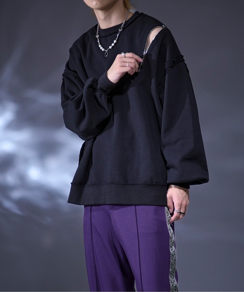 Ellno Loset（エルノロゼット）の「ヘビーウェイトアシメジップスウェット（スウェット・メンズ・ブラック/ブラック系その他・SMALL/MEDIUM/LARGE）」の5枚目の写真