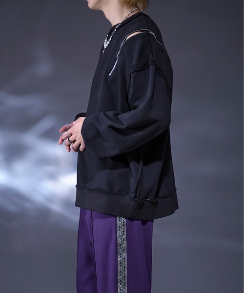 Ellno Loset（エルノロゼット）の「ヘビーウェイトアシメジップスウェット（スウェット・メンズ・ブラック/ブラック系その他・SMALL/MEDIUM/LARGE）」の6枚目の写真