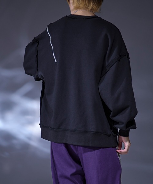 Ellno Loset（エルノロゼット）の「ヘビーウェイトアシメジップスウェット（スウェット・メンズ・ブラック/ブラック系その他・SMALL/MEDIUM/LARGE）」の7枚目の写真