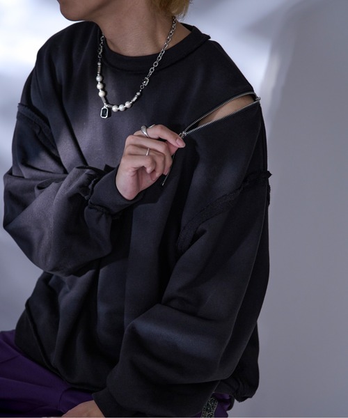 Ellno Loset（エルノロゼット）の「ヘビーウェイトアシメジップスウェット（スウェット・メンズ・ブラック/ブラック系その他・SMALL/MEDIUM/LARGE）」の8枚目の写真