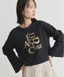 箔アソートプリント ショート丈ロングTシャツ