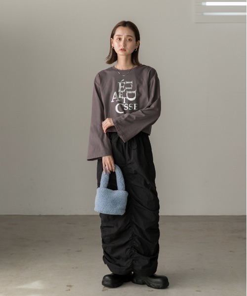 セール】箔アソートプリント ショート丈ロングTシャツ（Tシャツ