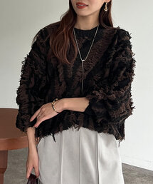 Chez toi | フリンジシャギニットプルオーバー(ニット/セーター)