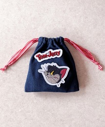FLAPPER（フラッパー）の「TOM and JERRY×Flapperデニムアップリケ巾着ポーチ（ポーチ）」