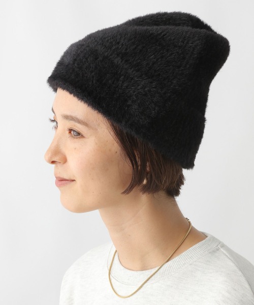 LEPSIM(レプシィム)の「シャギーニットワッチ 150984(ニットキャップ/ビーニー・レディース・アイボリー/ライトグレー/ブラック・ONE SIZE)」の2枚目の写真