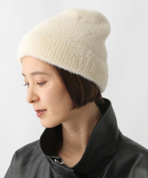 LEPSIM(レプシィム)の「シャギーニットワッチ 150984(ニットキャップ/ビーニー・レディース・アイボリー/ライトグレー/ブラック・ONE SIZE)」の14枚目の写真