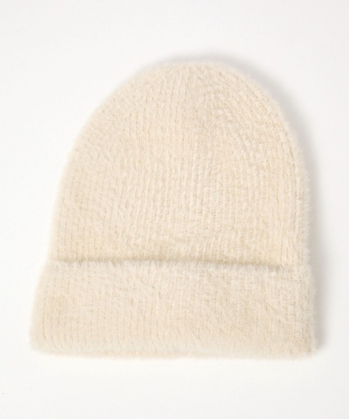 LEPSIM(レプシィム)の「シャギーニットワッチ 150984(ニットキャップ/ビーニー・レディース・アイボリー/ライトグレー/ブラック・ONE SIZE)」の4枚目の写真