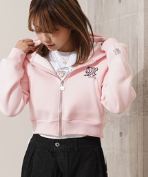 【MEMORY】lady's ラインストーン ボンディング ZIPパーカー / Lady's rhinestone bonding ZIP hoodie