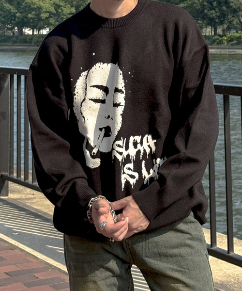 Bling Leads(ブリングリーズ)の「【Bl】【Bling Leads】JQDクル-/Nニット(Tシャツ/カットソー・メンズ・グレー/ブラック・LARGE/MEDIUM)」の13枚目の写真