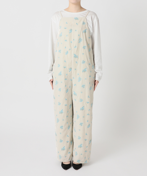 【セール】ブーケエンブロイダリーオールインワン（サロペット/オーバーオール）｜Spick & Span（スピックアンドスパン）