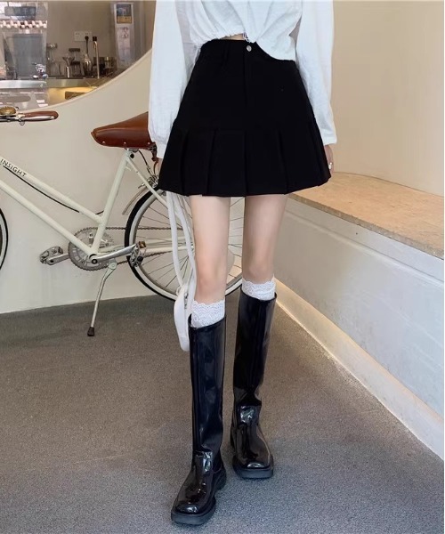 セール】WEGO/インナーパンツ付き切替プリーツスカート