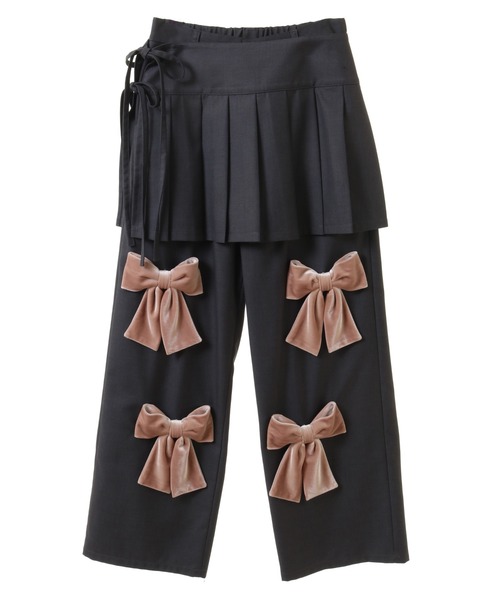 Candy Stripper(キャンディストリッパー)の「PRECIOUS RIBBON PLEATS WRAP SKIRT LAYERED パンツ(その他パンツ・レディース・グレー/ブラック・FREE)」の17枚目の写真