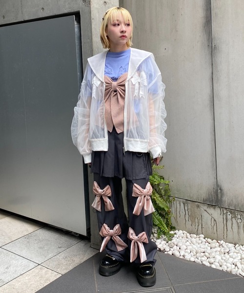 Candy Stripper PLEATS LAYERED PANTS グレー