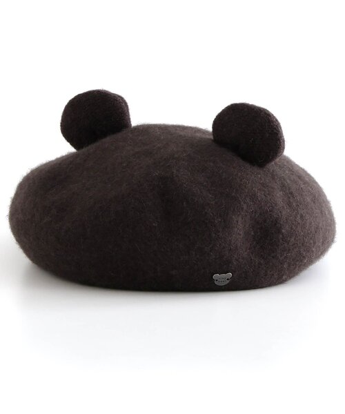 apres les cours（アプレレクール）の「tinybear 耳付きベレー帽（ハンチング/ベレー帽・キッズ・チャコール・50/54）」の5枚目の写真