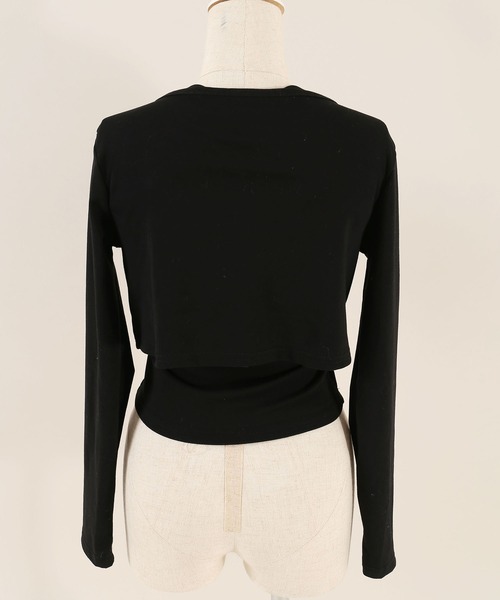 PHILLY（フィリー）の「【2点セット】リボンキャミセットカーディガン（カーディガン/ボレロ・レディース・グレー/ブラック/ホワイト・FREE）」の10枚目の写真