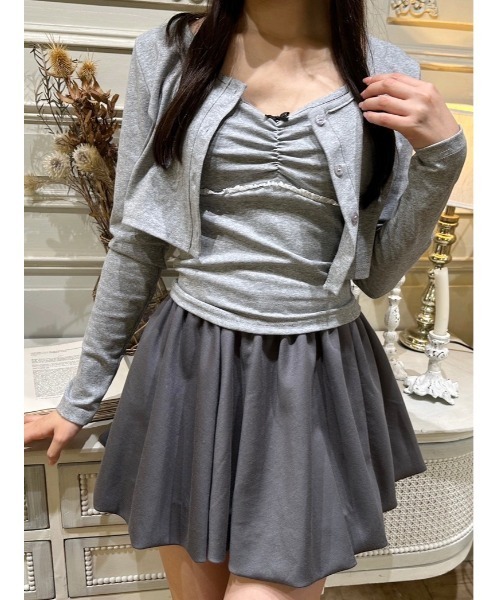 PHILLY（フィリー）の「【2点セット】リボンキャミセットカーディガン（カーディガン/ボレロ・レディース・グレー/ブラック/ホワイト・FREE）」の21枚目の写真