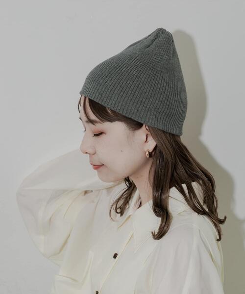 SMELLY(スメリー)の「リブニットビーニー(ニットキャップ/ビーニー・レディース・チャコールグレー/アイボリー/ブラック・-)」の15枚目の写真