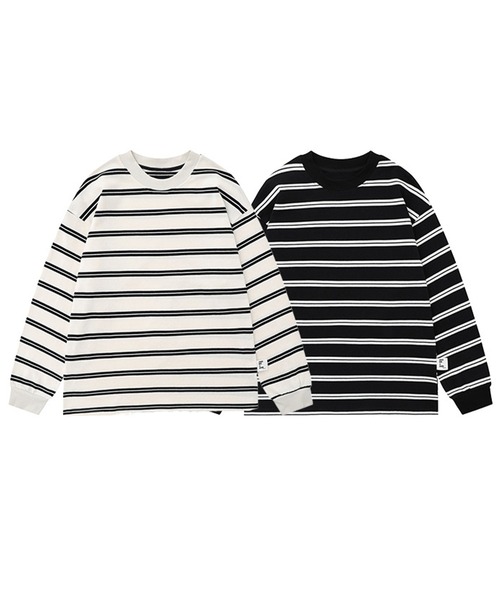 SUWDEE(スーディー)の「double stripe mock neck pullover(Tシャツ/カットソー・レディース・ブラック/ホワイト・S/M/L)」の9枚目の写真