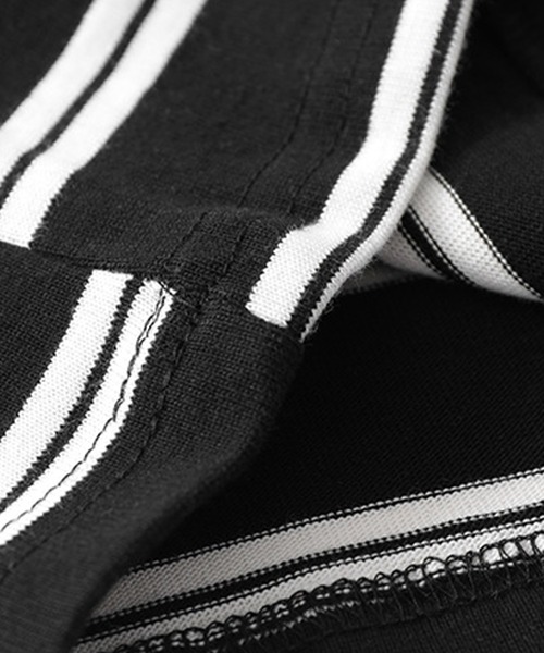 SUWDEE(スーディー)の「double stripe mock neck pullover(Tシャツ/カットソー・レディース・ブラック/ホワイト・S/M/L)」の11枚目の写真
