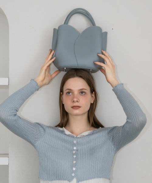 idem（イデム）の「tulip many ways bag／チューリップデザインバッグ（ショルダーバッグ・レディース・ブルー/ベージュ/ブラウン・FREE）」の5枚目の写真