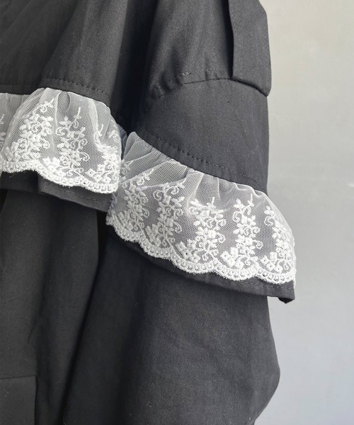 Jewelobe（ジュエローブ）の「レースフリルルーズモッズブルゾン（ブルゾン・レディース・カーキ/ブラック・FREE）」の17枚目の写真