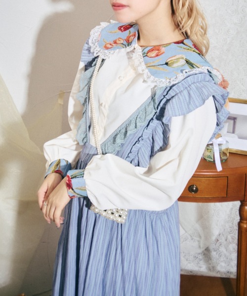 kutir（クティール）の「【クティールとレトロ】セット着用可　ゴブランレースブラウス（シャツ/ブラウス・レディース・グレー/ブルー/グリーン・FREE）」の13枚目の写真