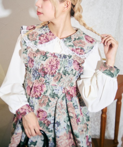 kutir（クティール）の「【クティールとレトロ】セット着用可　ゴブランレースブラウス（シャツ/ブラウス・レディース・グレー/ブルー/グリーン・FREE）」の4枚目の写真