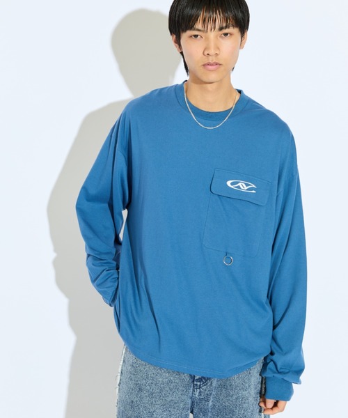 Lui's（ルイス）の「【Neucon/ニューコン】ロゴ刺繡フラップポケットリングデザインロンT（Tシャツ/カットソー・メンズ・ホワイト/ブルー/ブラック・2/1）」の22枚目の写真