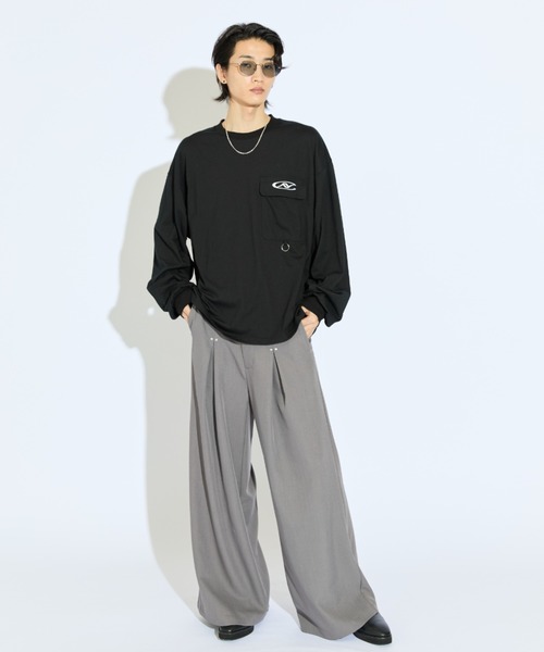 Lui's（ルイス）の「【Neucon/ニューコン】ロゴ刺繡フラップポケットリングデザインロンT（Tシャツ/カットソー・メンズ・ホワイト/ブルー/ブラック・2/1）」の8枚目の写真