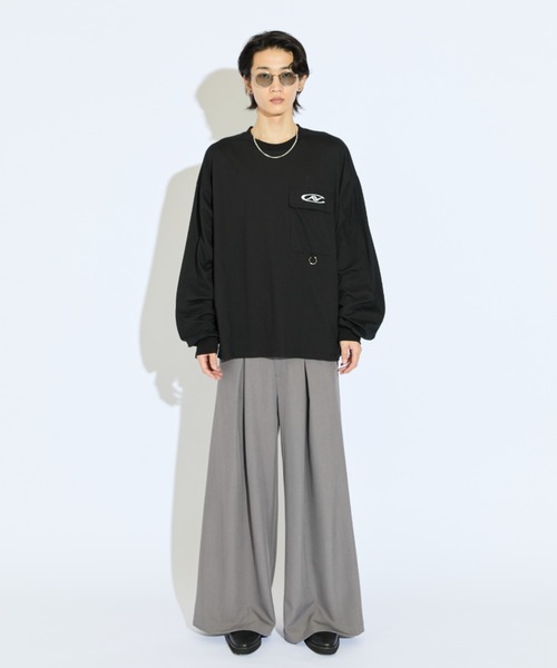 Lui's（ルイス）の「【Neucon/ニューコン】ロゴ刺繡フラップポケットリングデザインロンT（Tシャツ/カットソー・メンズ・ホワイト/ブルー/ブラック・2/1）」の10枚目の写真