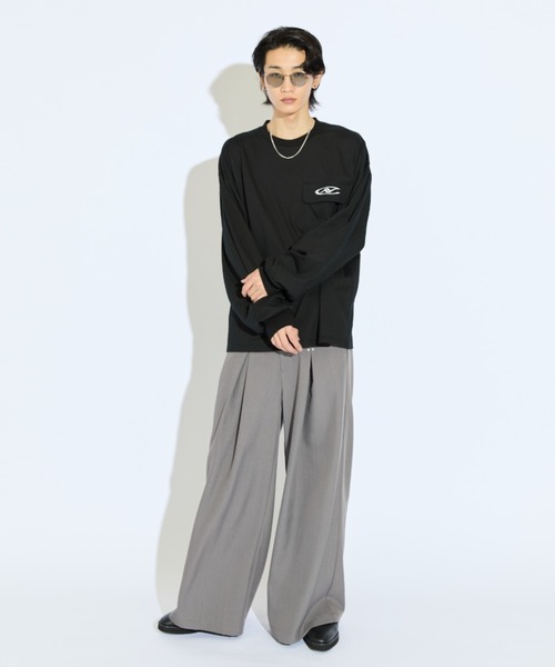 Lui's（ルイス）の「【Neucon/ニューコン】ロゴ刺繡フラップポケットリングデザインロンT（Tシャツ/カットソー・メンズ・ホワイト/ブルー/ブラック・2/1）」の9枚目の写真