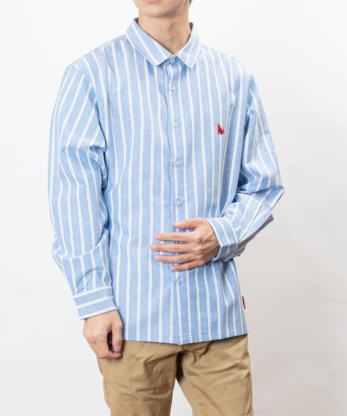 Healthknit Product(ヘルスニットプロダクト)の「Healthknit Product ヘルスニットプロダクト コヨーテ 刺繍 オックスフォード シャツ(GW)(シャツ/ブラウス・メンズ・ホワイト/ネイビー系/ブルー系/ネイビー・XL/L/M)」の16枚目の写真
