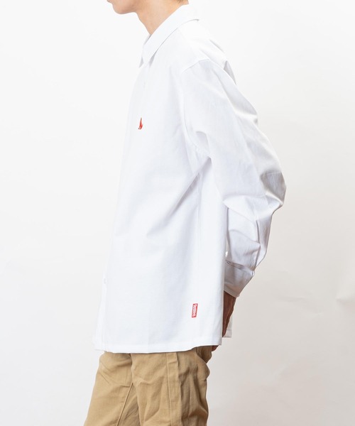 Healthknit Product(ヘルスニットプロダクト)の「Healthknit Product ヘルスニットプロダクト コヨーテ 刺繍 オックスフォード シャツ(GW)(シャツ/ブラウス・メンズ・ホワイト/ネイビー系/ブルー系/ネイビー・XL/L/M)」の6枚目の写真
