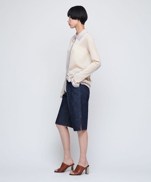 カーディガン 「AEWEN MATOPH」シフォンコンビ ポロ カーディガン レディース セール】＜AEWEN MATOPH＞シフォンコンビ ポロ カーディガン