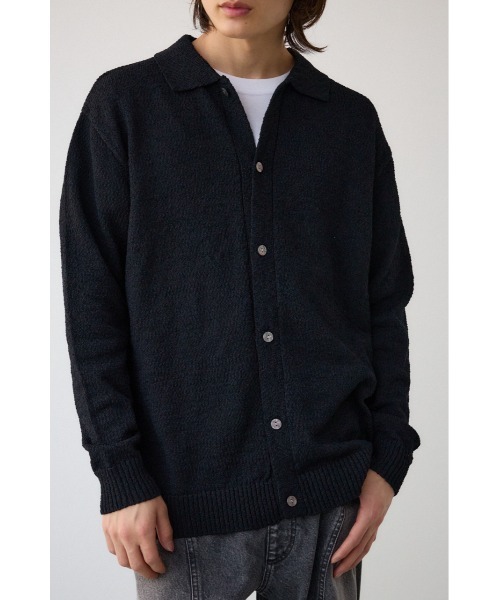 AZUL by moussy(アズールバイマウジー)の「スポンディッシュブークレーニットカーディガン(カーディガン/ボレロ・メンズ・ライトブルー/ブラック/グレー・FREE)」の2枚目の写真