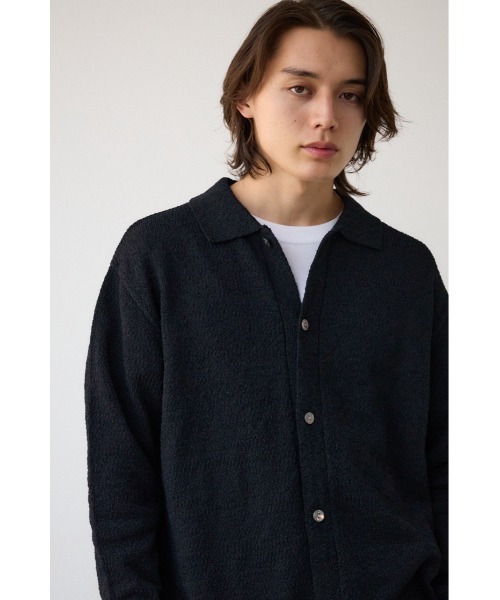 AZUL by moussy(アズールバイマウジー)の「スポンディッシュブークレーニットカーディガン(カーディガン/ボレロ・メンズ・ライトブルー/ブラック/グレー・FREE)」の4枚目の写真