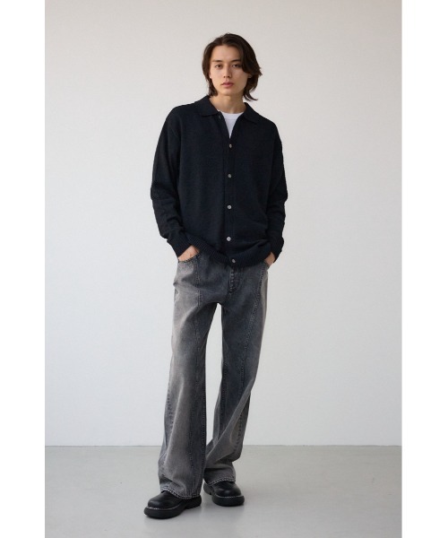 AZUL by moussy(アズールバイマウジー)の「スポンディッシュブークレーニットカーディガン(カーディガン/ボレロ・メンズ・ライトブルー/ブラック/グレー・FREE)」の6枚目の写真