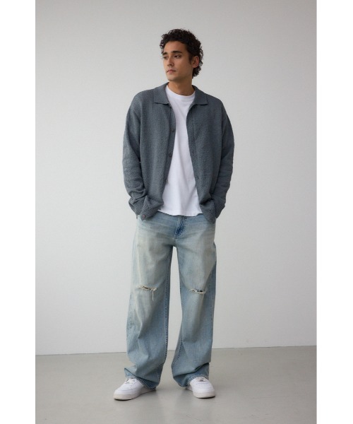 AZUL by moussy(アズールバイマウジー)の「スポンディッシュブークレーニットカーディガン(カーディガン/ボレロ・メンズ・ライトブルー/ブラック/グレー・FREE)」の17枚目の写真
