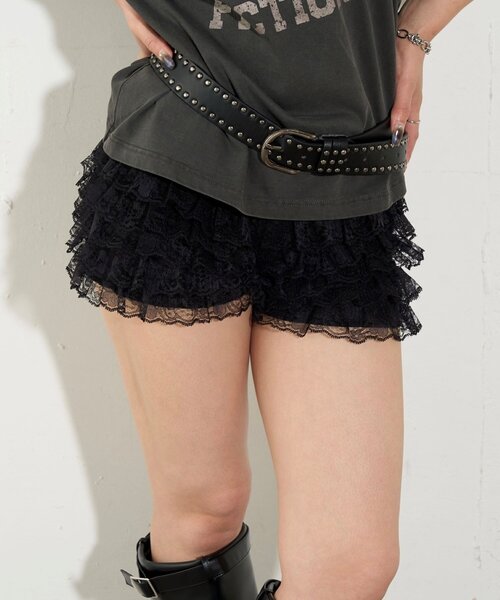 WHO'S WHO gallery（フーズフーギャラリー）の「レースショートパンツ（その他パンツ・レディース・ブラック/グレー/ホワイト・FREE）」の9枚目の写真