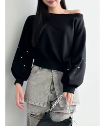 dazzlin | ビジュースリーブカットプルオーバー(スウェット)