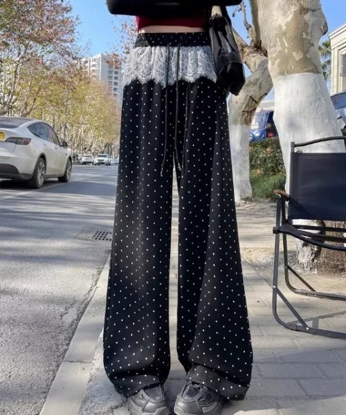 ampm（エーエムピーエム）の「※【ampm】ドット柄レースベルト付きスウェットパンツ（スウェットパンツ・レディース・ブラック/グレー・FREE）」の18枚目の写真